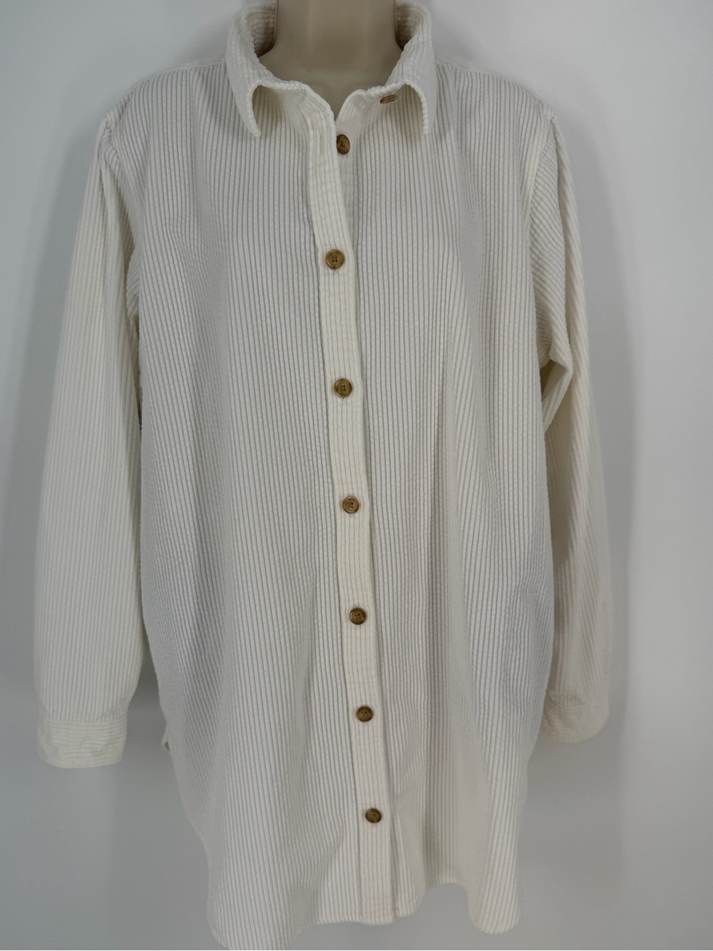 Vintage 90s LL Bean Corduroy Relaxed Tunic Shacket XL Cabincore Gorpcore Granola - Picture 3 of 13
